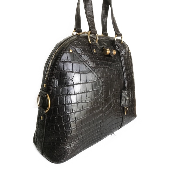 YSL XL Muse bag croc alligator Matt black NEW wtag - Picture 3 of 9